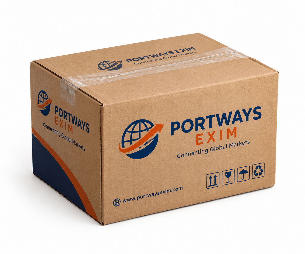 Portways Exim branded export carton